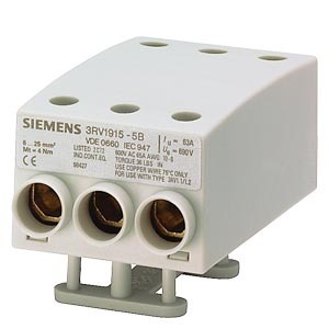 Siemens 3RV1915-5B 3-PHASEN-EINSPEISEKLEMME, FUER 3-PHASEN-SAMMELSCHIENE, BGR. S0 UND S00, ANSCHLUSS