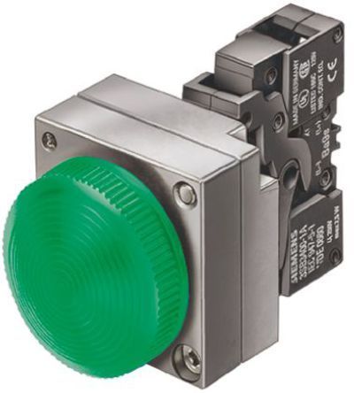 Siemens 3SB3644-6BA40 Leuchtmelder, 22mm, rund grün